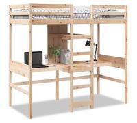 Cama Alta Sin Colchón Madera Maciza De Pino 75x190 Cm Vidaxl