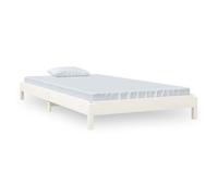 Cama apilable de madera pino maciza blanca 100x200 cm