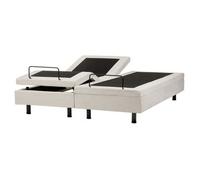 Cama Articulada Eléctrica Moderna Mando A Distancia Ajustable Sin Cabecero Poliéster Beige Claro 160 X 200 Cm Castellan