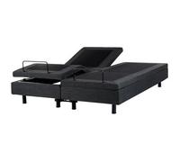 Cama Articulada Eléctrica Moderna Mando A Distancia Ajustable Sin Cabecero Poliéster Gris Oscuro 160 X 200 Cm Duke