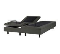 Cama Articulada Eléctrica Moderna Mando A Distancia Ajustable Sin Cabecero Poliéster Gris Oscuro 180 X 200 Cm Castellan