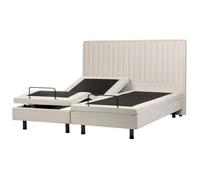 Cama Articulada Eléctrica Moderna Mando A Distancia Ajustable Tapicería De Tela Beige Claro 180 X 200 Cm Castellan