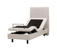 Cama Articulada Eléctrica Moderna Mando A Distancia Ajustable Tapicería De Tela Beige Claro 80 X 200 Cm Castellan