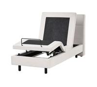 Cama Articulada Eléctrica Moderna Mando A Distancia Ajustable Tapicería De Tela Beige Claro 80 X 200 Cm Viceroy