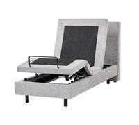 Cama Articulada Eléctrica Moderna Mando A Distancia Ajustable Tapicería De Tela Gris Claro 80 X 200 Cm Viceroy