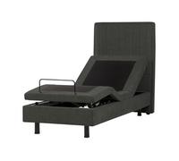 Cama Articulada Eléctrica Moderna Mando A Distancia Ajustable Tapicería De Tela Gris Oscuro 80 X 200 Cm Castellan