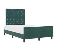 Cama Boxspring con Cabecero Ajustable en Terciopelo Verde Oscuro 120x200 cm, Estructura de Madera Maciza de Pino y Tablero, Incluye Somier Integrado, Diseño Moderno y Elegante para Dormitorio