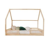Cama cabaña 140x200 con barandilla y somier patas de 1 cm sofia madera