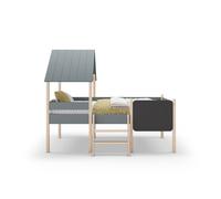 Cama cabaña 90cm cecile pizarra verde caqui y madera natural - conforama