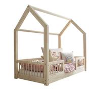 Cama cabaña 90x190 con barandilla y somier patas de 1 cm sofia madera