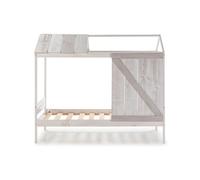 Cama cabaña eliot 90cm blanco, gris claro y gris oscuro - conforama