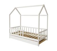 Cama cabaña infantil "paloma" con cajón - 90 x 190 cm - blanco