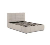 Cama canape abatible con cabecero teddy, beige, 135cm