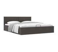 Cama Canapé Hidráulica De Almacenaje Sin Colchón Gris 160x200cm Vidaxl