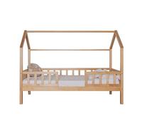 Cama casita con barandilla madera pino 90x190cm