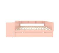 Cama combinada 140x200cm - con escritorio, con cama nido, doble (sin colchón), con estantes - rosa