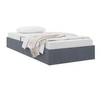 Cama Con Almacenamiento Gris Oscuro 100 X 190 Cm Terciopelo Vidaxl