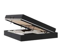 Cama Con Almacenamiento Y Colchón Con Colchón 2 Pcs Negro Cuero Vidaxl