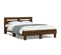 Cama Con Cabecero Madera De Ingeniería Marrón Roble 120x200 Cm Vidaxl