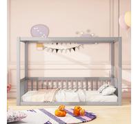 Cama con dosel de 90x200 cm - Mueble para dormitorio y estructura de cama metálica de estilo clásico, ideal para crear un ambiente acogedor