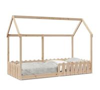 vidaXL Cama infantil tipo casita, 90x190 cm, madera maciza de pino