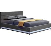 Cama con led "anastasia"- 160 x 200 cm - gris oscuro