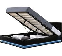 Cama con led "anastasia"- 160 x 200 cm - negro