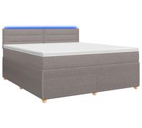 Cama con somier y colchón de la marca vidaXL, color taupe, 140 x 200 cm, tapizada en tela