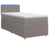 Cama con somier y colchón vidaXL, color taupe, 100 x 200 cm, tapizada en tela