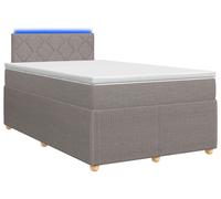 Cama con somier y colchón vidaXL, color taupe, 120 x 190 cm, tapizada en tela
