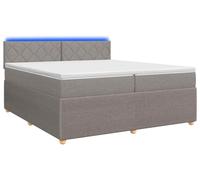 Cama con somier y colchón vidaXL, color taupe, 200 x 200 cm, tapizada en tela