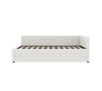 Cama daybett 140x200cm - sofá cama, con lámpara de mesa, cama extensible multifuncional, puerto usb y tipo-c, sin colchón - blanco