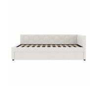 Cama daybett 140x200cm - sofá cama, con lámpara de mesa, cama extensible multifuncional, puerto usb y tipo-c, sin colchón - blanco