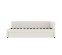 Cama daybett 90x200cm - sofá cama, con cabecero, cama extensible multifuncional, con lámpara de mesa y puerto usb, blanco