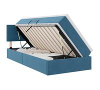 Cama De Almacenamiento Led Con Colchón Azul Oscuro 90 X 190 Cm Vidaxl