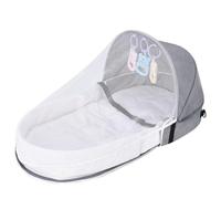 Cama de bebé para viajes, semicerrada, con cremallera, laterales de malla, para colgar juguetes, transpirable, extraíble, cojín para dormir para recién nacidos hasta el primer año de vida, plegable