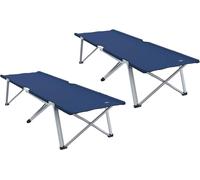 Cama de Camping Plegable Manual 2 pcs Azul 194 x 62,5 x 42,5 cm