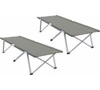 Cama de Camping Plegable Manual 2 pcs Gris 194 x 62,5 x 42,5 cm