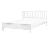 Cama de madera de pino blanca 140 x 200 cm estilo escandinavo Mayenne