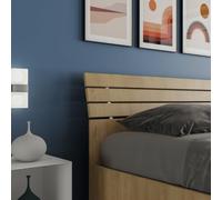 Cama de matrimonio 160 x 190 de madera sin somier cabecero inclinado Ankel