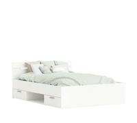 Cama de matrimonio con cajones inferiores michigan color blanco disponible en 135cm o 140cm