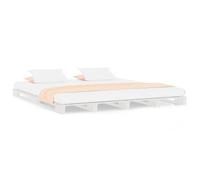 Cama De Palets Madera Maciza Pino Blanca Super King 180x200 Cm Vidaxl