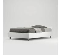 Cama de una plaza y media con somier blanco fresno 120x190 Nuamo