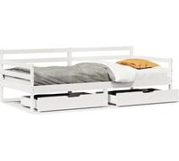 Cama diurna con cajones, color blanco, 90x200 cm, madera de pino