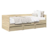 Cama diurna con cajones, estilo Sonoma, fabricada en madera laminada