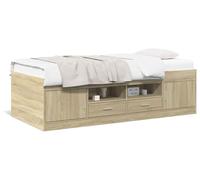 Cama diurna con cajones, sin colchón, color roble Sonoma, 90x190 cm