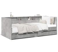 Cama diurna vidaXL con cajones, color gris cemento, 75x190 cm (sin colchón)