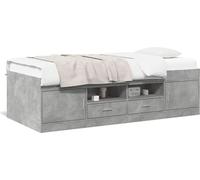 Cama diurna vidaXL con cajones, color gris cemento, 75x190 cm (sin colchón)