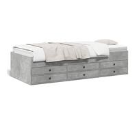 Cama diurna vidaXL con cajones, color gris cemento, 90x190 cm (sin colchón)