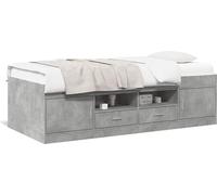 Cama diurna vidaXL con cajones, color gris cemento, 90x190 cm (sin colchón)